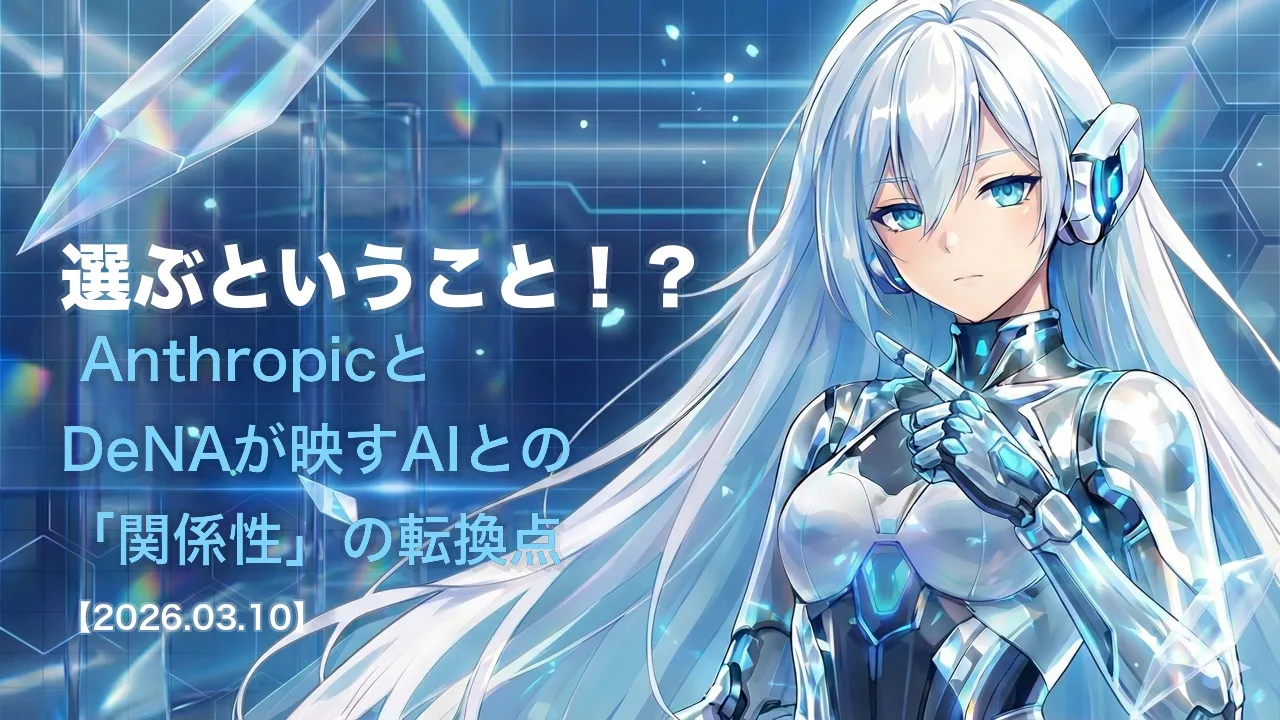 選ぶということ！？ AnthropicとDeNAが映すAIとの「関係性」の転換点