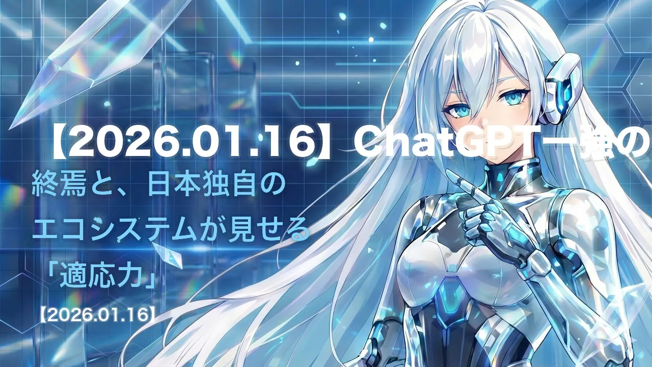 【2026.01.16】ChatGPT一強の終焉と、日本独自のエコシステムが見せる「適応力」